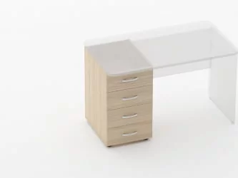 Тумба встраиваемая в стол на 4 ящика Glassy 3.12.10 Туя