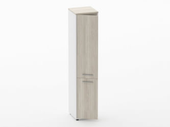 Шкаф 4 узкий закрытый Deka 10.19.15Л Дуб Сантана светлый/Белый