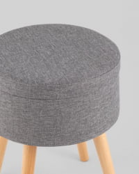 Пуф с ящиком Store Woody рогожка серая