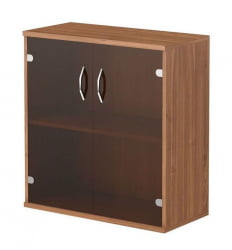 Книжный шкаф со стеклянными дверьми IMAGO СТ-3.2 Ясень шимо