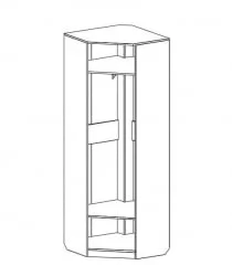 Угловой гардеробный шкаф угловой Элана Дуб Сонома