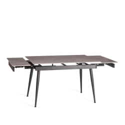 Раздвижной стол Lord Grey/Лорд Грей столешница керамика (матовая) /опоры металл, светло-серый/черный, (120+30+30)x80x75 см