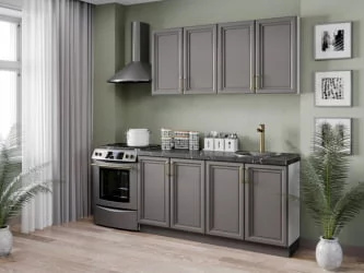 Кухонный гарнитур Джелатто 07 Белый Оникс серый