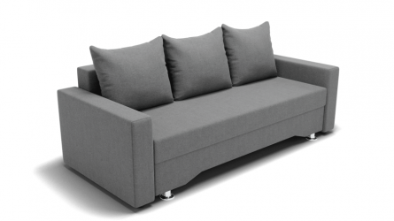 Диван Квадро-3 ППУ (ЗР) Цвет фасада: Светло серый; Тип: Прямой; Материал фасада: Металл/Велюр