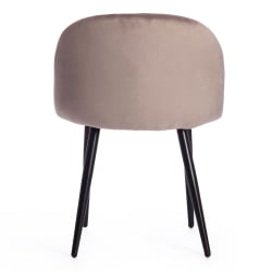 Стул MELODY (mod. 4997) металл/вельвет, 52х49х78см, серо-бежевый/черные ножки