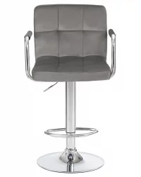 Стул барный DOBRIN KRUGER ARM Серый велюр MJ9-75