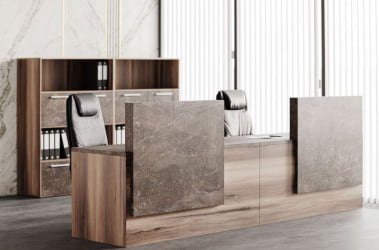 Стол руководителя B-TONE BTN36161242 Вяз Бетон темный