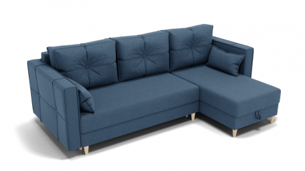 Диван Консул-2 НПБ угол левый/правый (ЗР) Цвет фасада: Голубой; Тип: Левый/правый; Материал фасада: Металл/Велюр