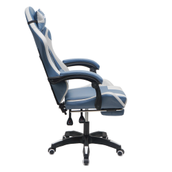 Геймерское кресло 907 KINGQUEEN, замша, цвет синий с массажем, арт 907-LB