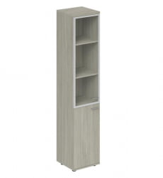 Шкаф высокий со стеклом, задняя стенка ХДФ (левый) Wing WN.702.OL.OL.AL.L Дуб светлый