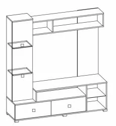 Стенка Карисма 5б Дуб молочный/Венге