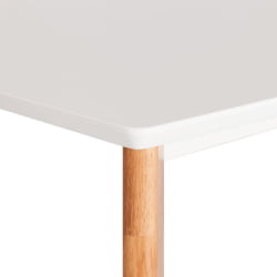Обеденный стол Claire квадратный столешница МДФ, опоры дерево гевея, белый / натуральное дерево, 80 x 80 x 75см