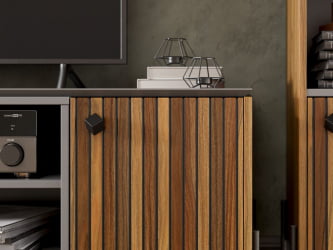 Гостиная Элиот №3 Оникс Серый/Орех фактурный