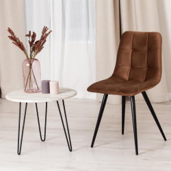 Стул CHILLY (mod. 7095-1) ткань/металл, 45x53х88 см, высота до сиденья 50 см, коричневый barkhat 12/черный