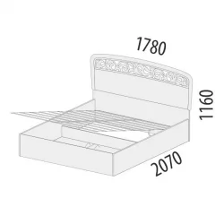 Кровать с подъемным механизмом 160*200 Катрин 92.21.1 Дуб венге Белый песок Санчо крем
