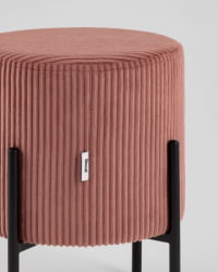 Пуф Кейси велюр рельефный коралловый