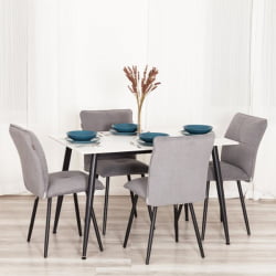 Стул обеденный Sweet велюр, серый/черный, 29, 46х55х88