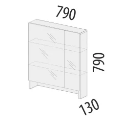 Шкаф с зеркалом Кашемир 900.29 Дуб Кронберг