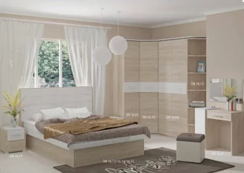 Кровать Импульс SN16.13 Дуб сонома/белый глянец