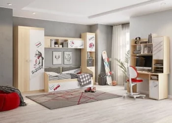 Надстройка для стола Энерджи MDE-08 Дуб сонома Белый