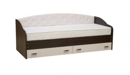 Кровать с мягким элементом Софа №7 800*2000 Венге/Ясень Анкор светлый/Велюр 002