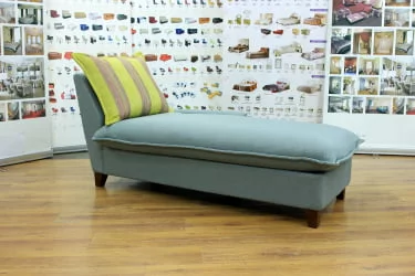 Оттоманка Хадсон правая серо-зеленый/желтый полоса