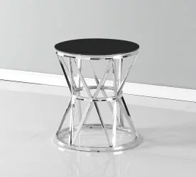 Журнальный стол ВИВА 50x50 Серебро (стекло черное)