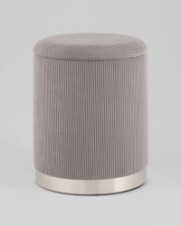 Пуф Эмили с ящиком серебро вельвет серый