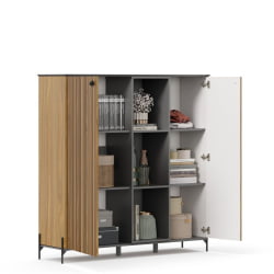 Шкаф Элиот 1400 ЛД 414.060.000 Оникс Серый/Орех фактурный