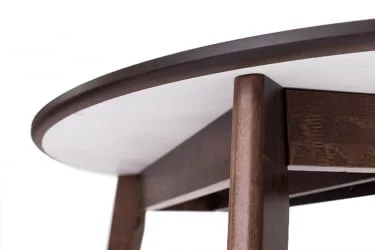 Стол обеденный Орион 100x100 Эмаль белая Морилка Дуб натуральный