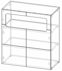 Тумбочка для детской Палермо Юниор 06 Белый глянец Ясень шимо светлый Синий