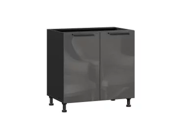 Тумба кухонная 800 Герда ЛД 279.060.000.071 Чёрный/Антрацит глянец