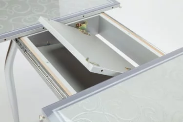 Стол обеденный Аспен КЗ(6195) серый,завитки серебро