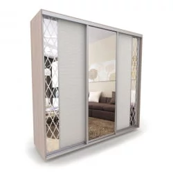 Шкаф-купе 3 двери с зеркалом Акцент-Вера КР 1500х600  Ясень шимо светлый