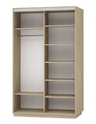 Шкаф-купе двухдверный Экспресс Дуо Экспенс 1400х2400h Ясень шимо светлый