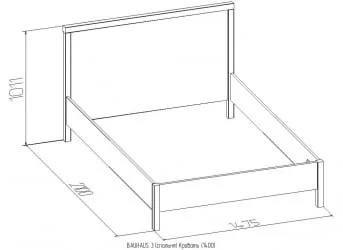 Полутороспальная кровать BAUHAUS 3 Дуб Сонома/Орех шоколадный(спальня)