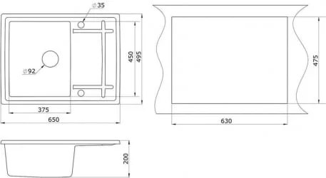 Кухонная мойка GRANULA 6501 Песок