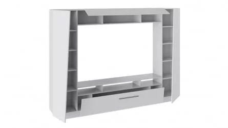 Стенка для гостиной Твист Белый глянец