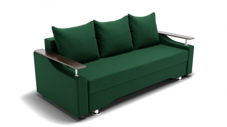 Зеленый диван Квадро-1 ППУ (ЗР) Цвет фасада: Зеленый; Тип: Прямой; Материал фасада: Металл/Велюр