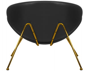 Кресло дизайнерское DOBRIN EMILY (черный винил YP16, золотое основания)