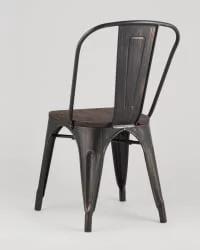 Стул Tolix Wood 850 Черная патина с золотом