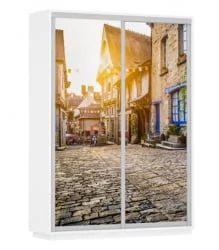 Шкаф-купе двухдверный Экспресс Дуо 1600х2200h Улица/Белый снег