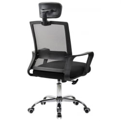 Кресло CROMEX (КРОМЕКС) Debut CH-697 ХРОМ сетка/ткань TW черное