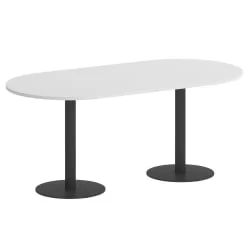 Стол овальный HOME OFFICE VR.SP-5-180.1 Белый Бриллиант/Антрацит металл