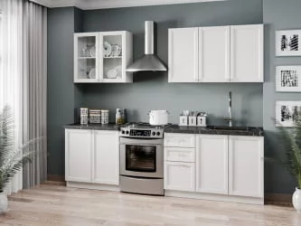 Шкаф кухонный 800 со стеклом Джулия ЛД 284.360.000.023 Белый