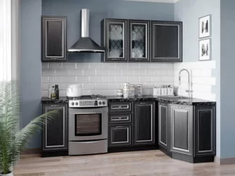 Тумба кухонная окончание 350 Италия ЛД 275.226.000 Черный Дуб темный