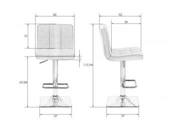Стул барный DOBRIN GOLDIE (серый велюр (MJ9-75)) 2 шт
