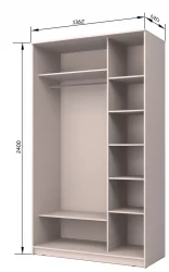 Шкаф-купе эконом Хит-24-14-15 Дуб млечный