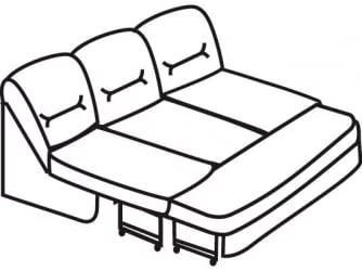 Диван фанера Вавилон 3АР Красная (экокожа)