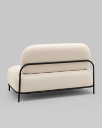 Диван металл Стоун new ткань букле молочный